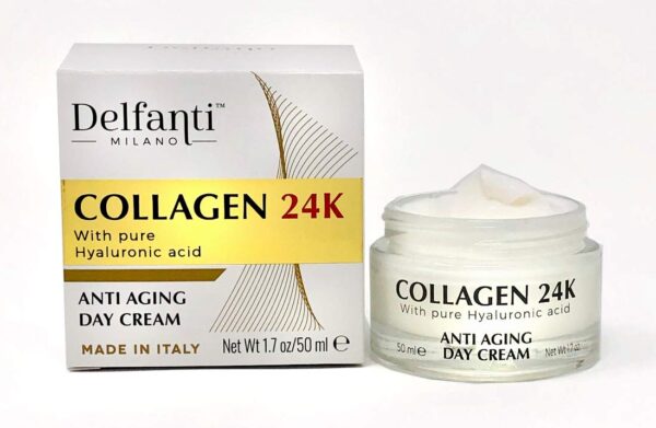 Delfanti-Milano • COLLAGEN 24K • Anti-Aging Day Cream • Face and Neck Moisturizer with pure Hyaluronic Acid • Made in Italy. - Image 3