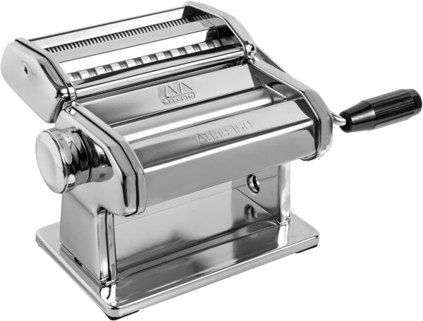 MARCATO Atlas 150 Pasta Machine, Made in Italy, Includes Cutter, Hand Crank, and Instructions, 150 mm, Stainless Steel