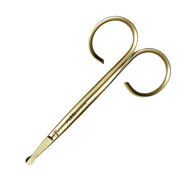 Rubis Duck Stainless Steel Nail Scissors for Precise Fingernails, Cuticles, and Eyebrows, 1F009, Made in Switzerland, Gold