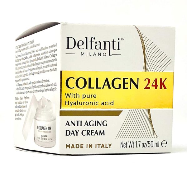 Delfanti-Milano • COLLAGEN 24K • Anti-Aging Day Cream • Face and Neck Moisturizer with pure Hyaluronic Acid • Made in Italy. - Image 4