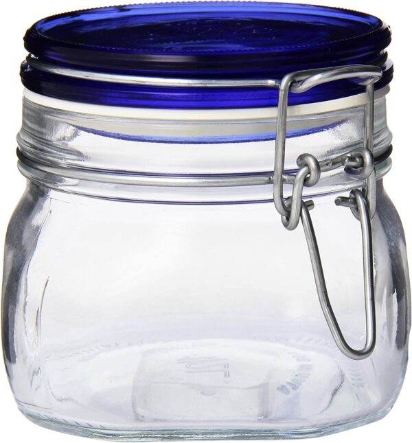 Bormioli Rocco Fido Square Jar with Blue Lid, 17-1/2-Ounce - Image 5